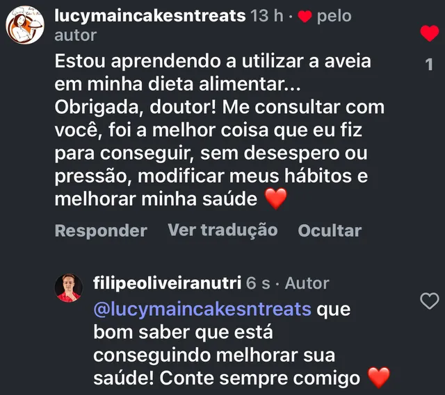 Relato de aluna