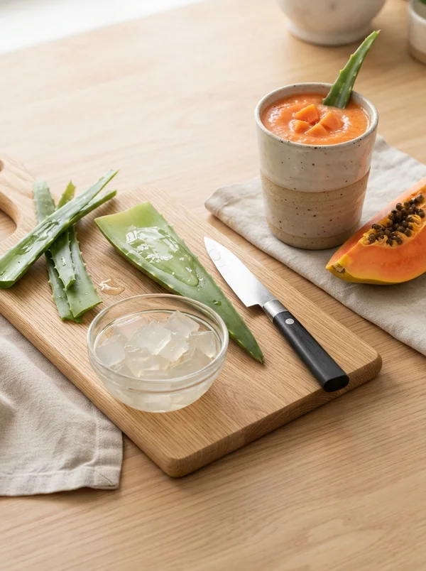 Babosa (aloe vera): Gel preparado com segurança, a base da fase de reparo
